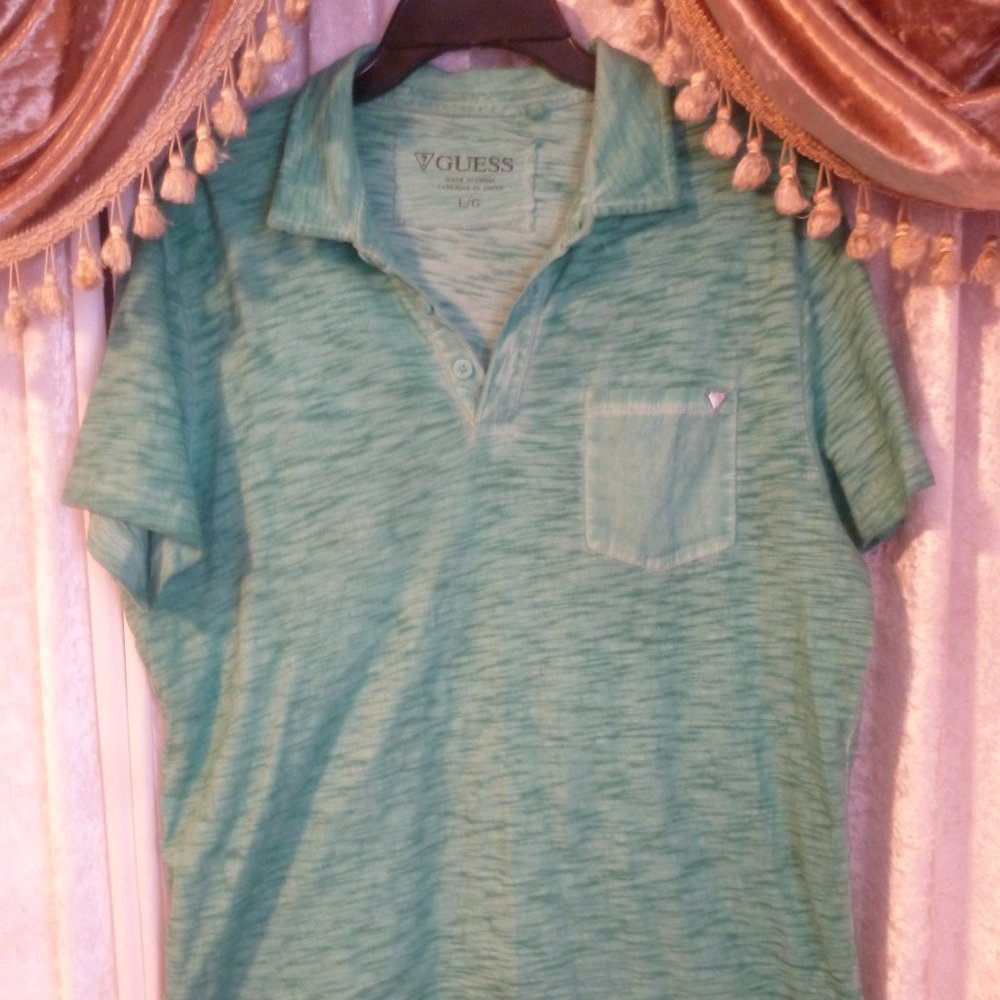 Guess Men's Polo short sleeve shirt with single chest pocket/logo SzL